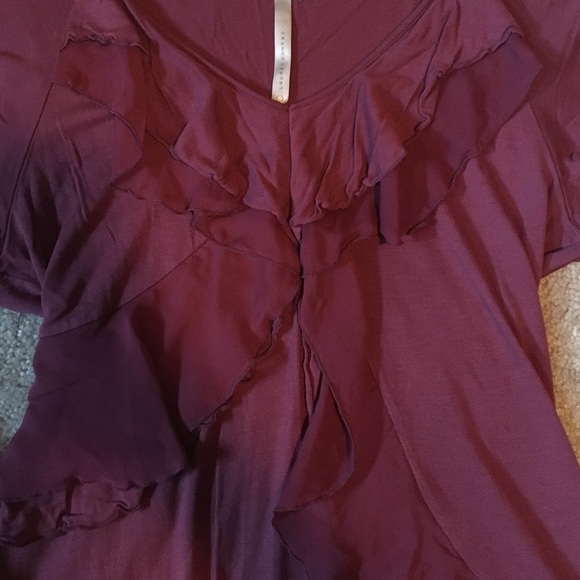 Maroon Ruffle Top - Picture 2 of 3